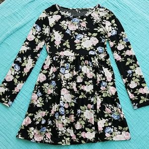 Long Sleeve Floral Dress - Size S
